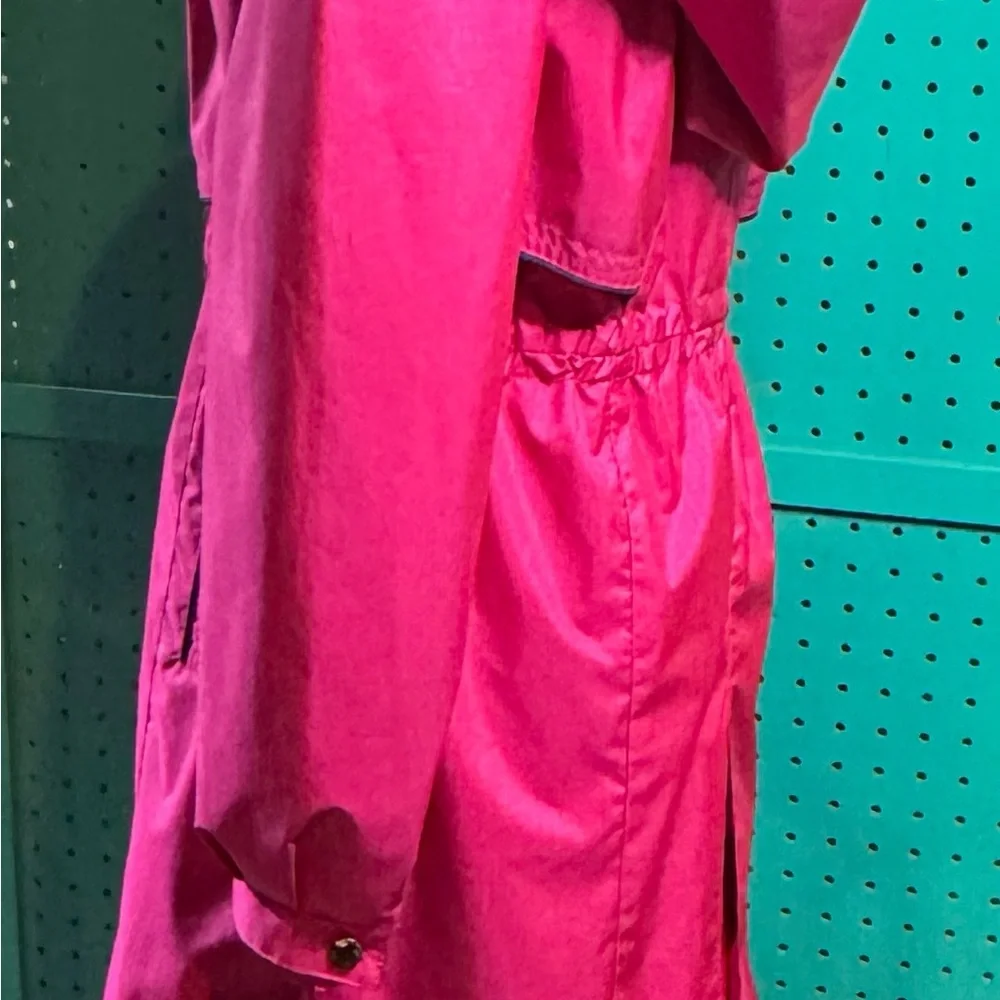 Rothschild Girls Pink Raincoat Size 14 Barbiecore Shiny Trench Coat Glam